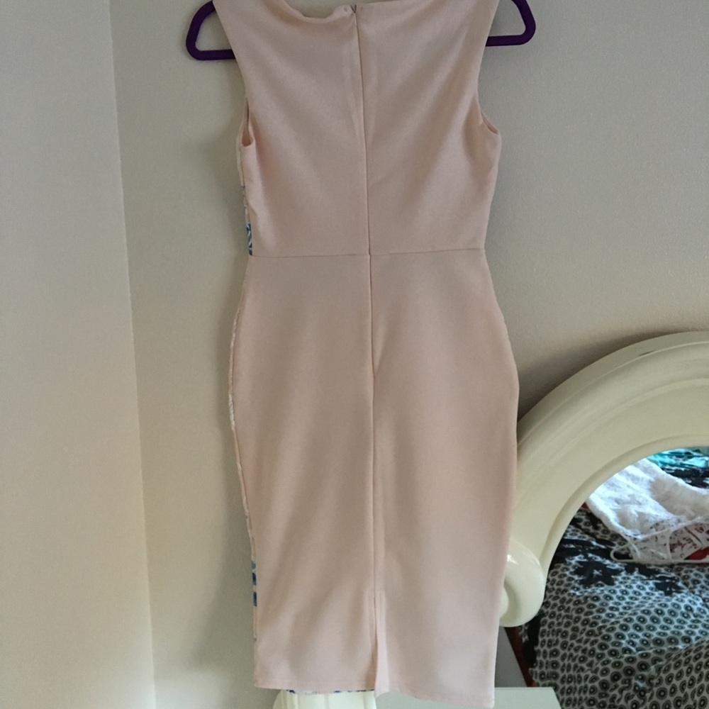 Lipsy Floral Pink/Blue Midi Sleeveless Dress US4 - Picture 5 of 5